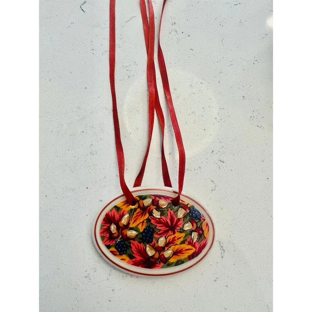VTG 1995 Longaberger Shades of Autumn Basket Charm Decor Tie-On NIB Collectible